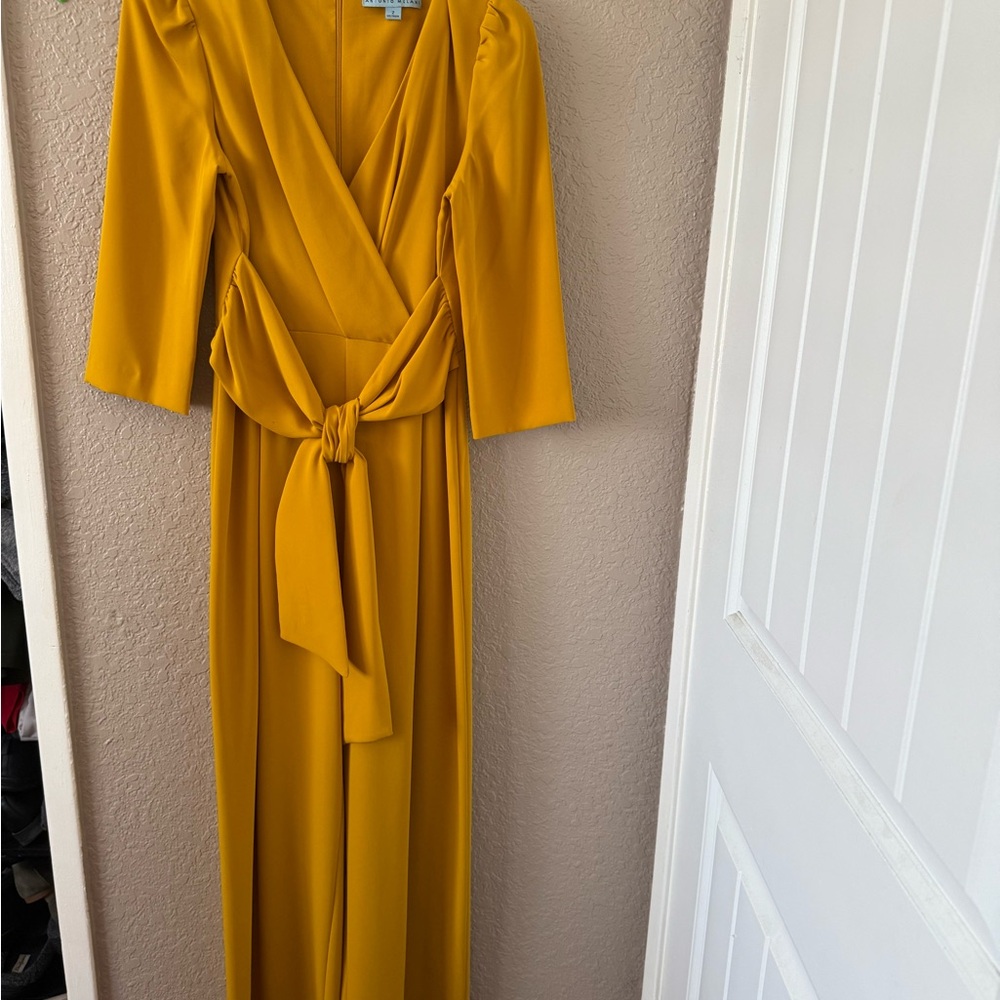 ANTONIO MELANI Mustard Long Sleeve Dress